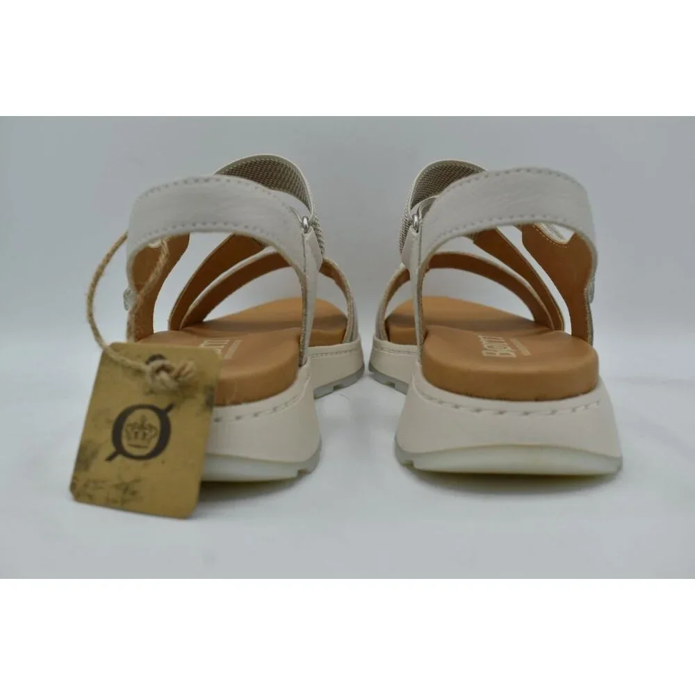 Born Womens Size 11‎ Mady White Combo Leather Strappy Open Toe Sandals Shoes
